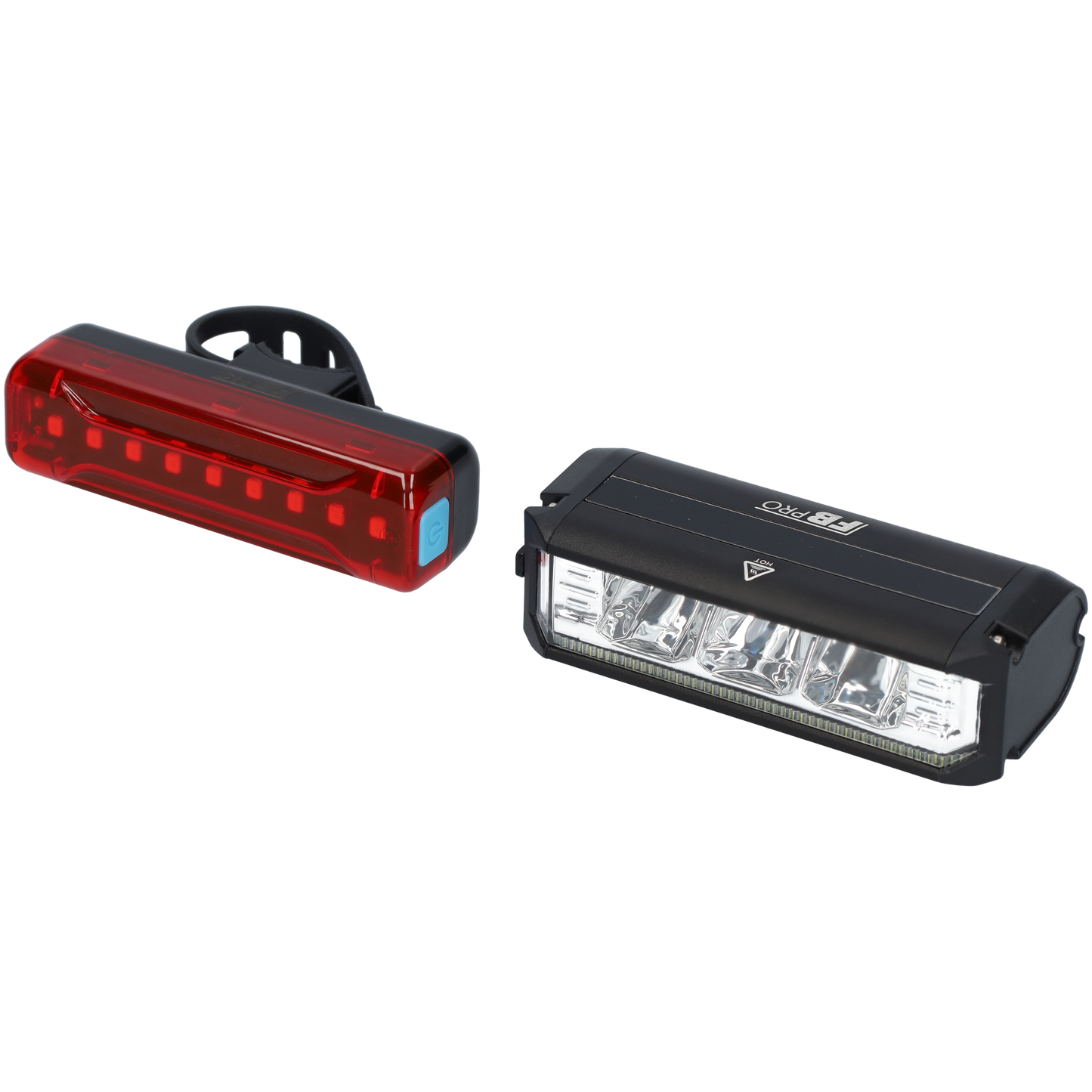 Fietslamp LED met achterlicht - Voor- en achterlicht combi deal - Zwart