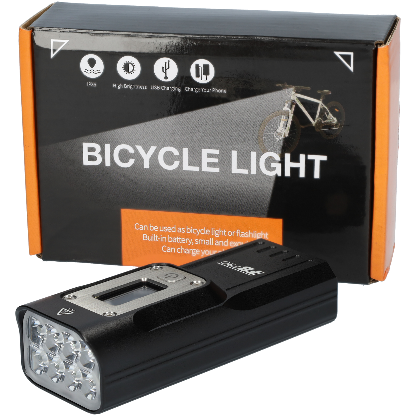 LED fietslamp - Voorlicht fiets - Fietslicht - USB-C oplaadbaar - 2000 lumen - 5V - 10000mAh - 300-500m schijnafstand - Zwart