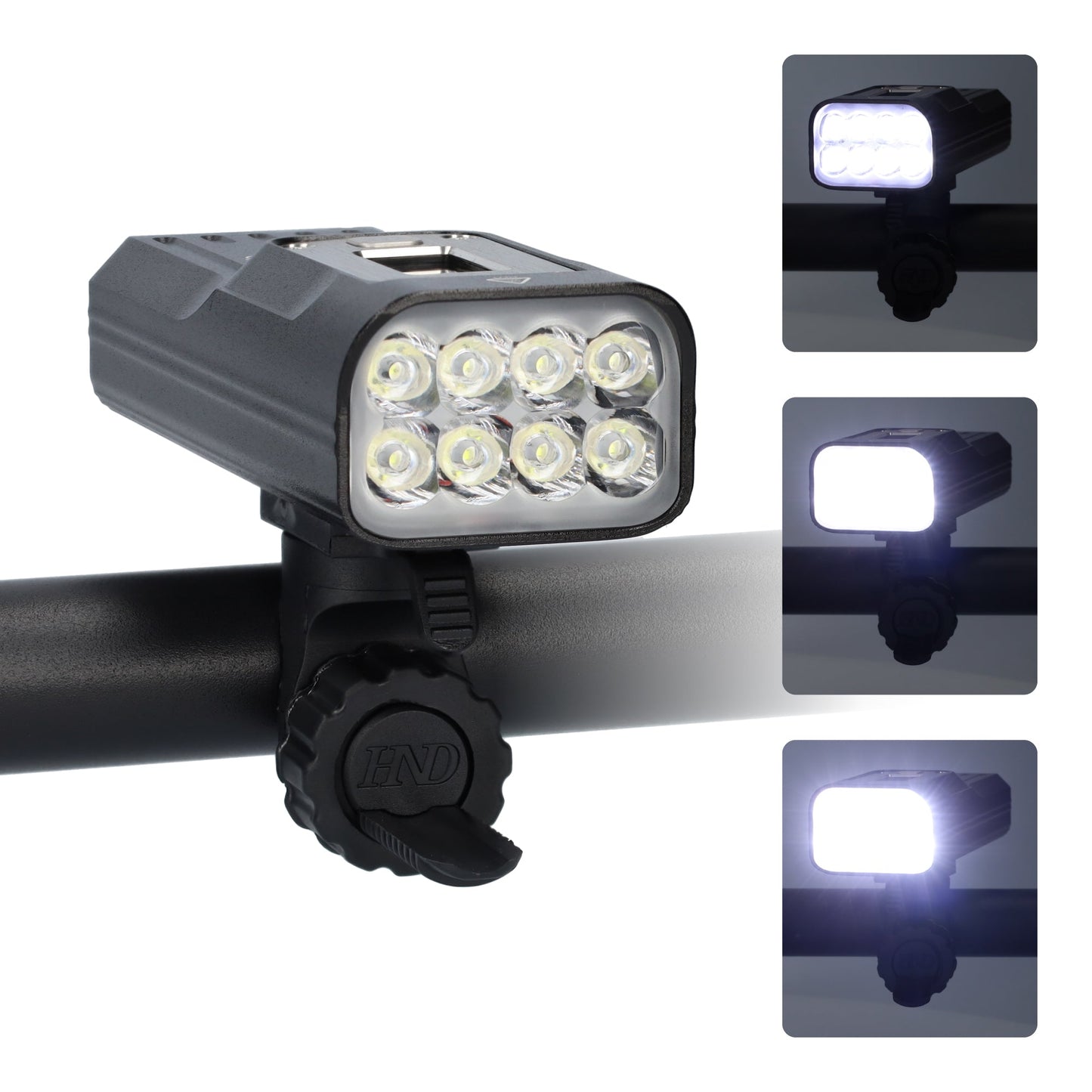 LED fietslamp - Voorlicht fiets - Fietslicht - USB-C oplaadbaar - 2000 lumen - 5V - 10000mAh - 300-500m schijnafstand - Zwart