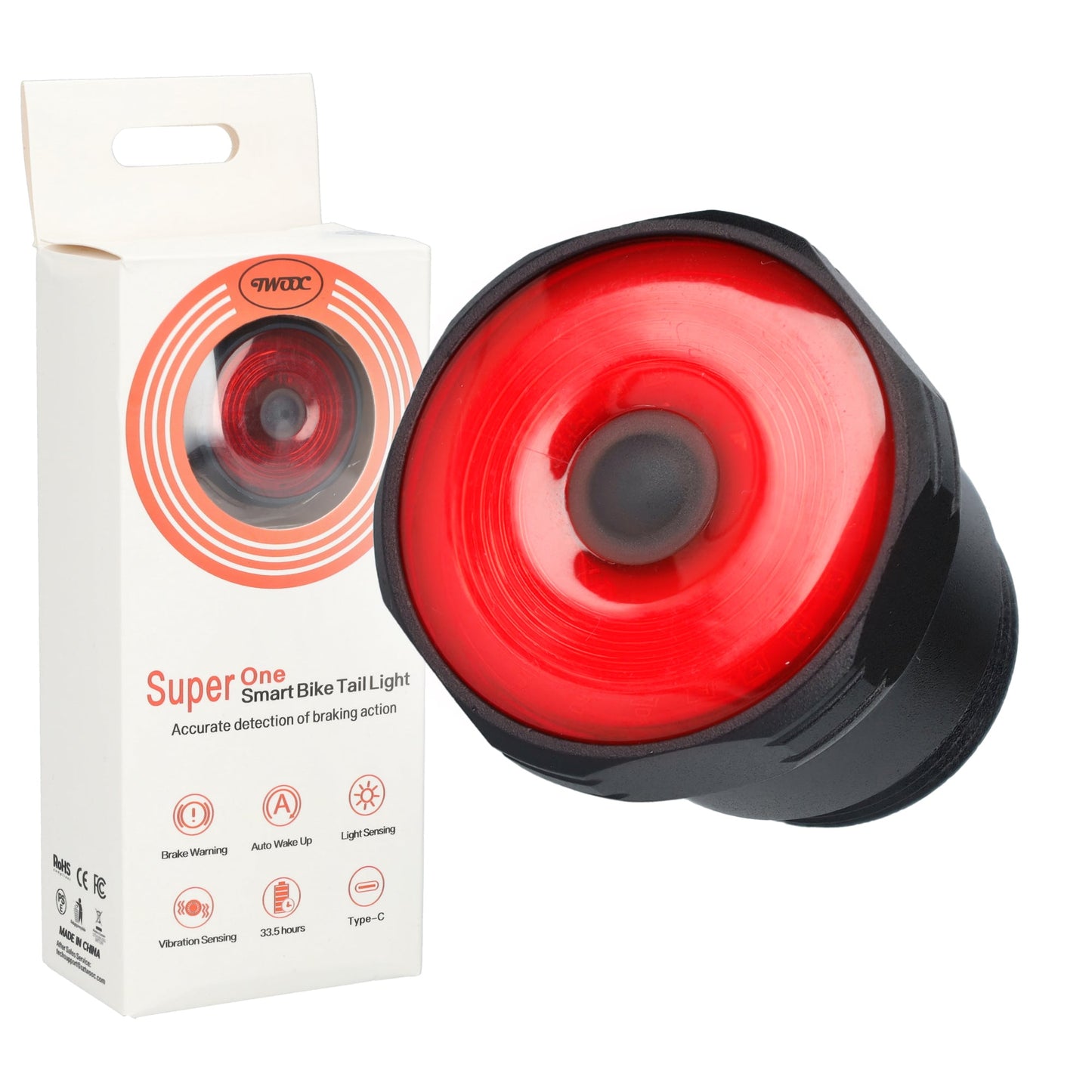 LED fietslamp - Achterlicht fiets - 33,5 uur per batterij - USB-C oplaadbaar - Zwart