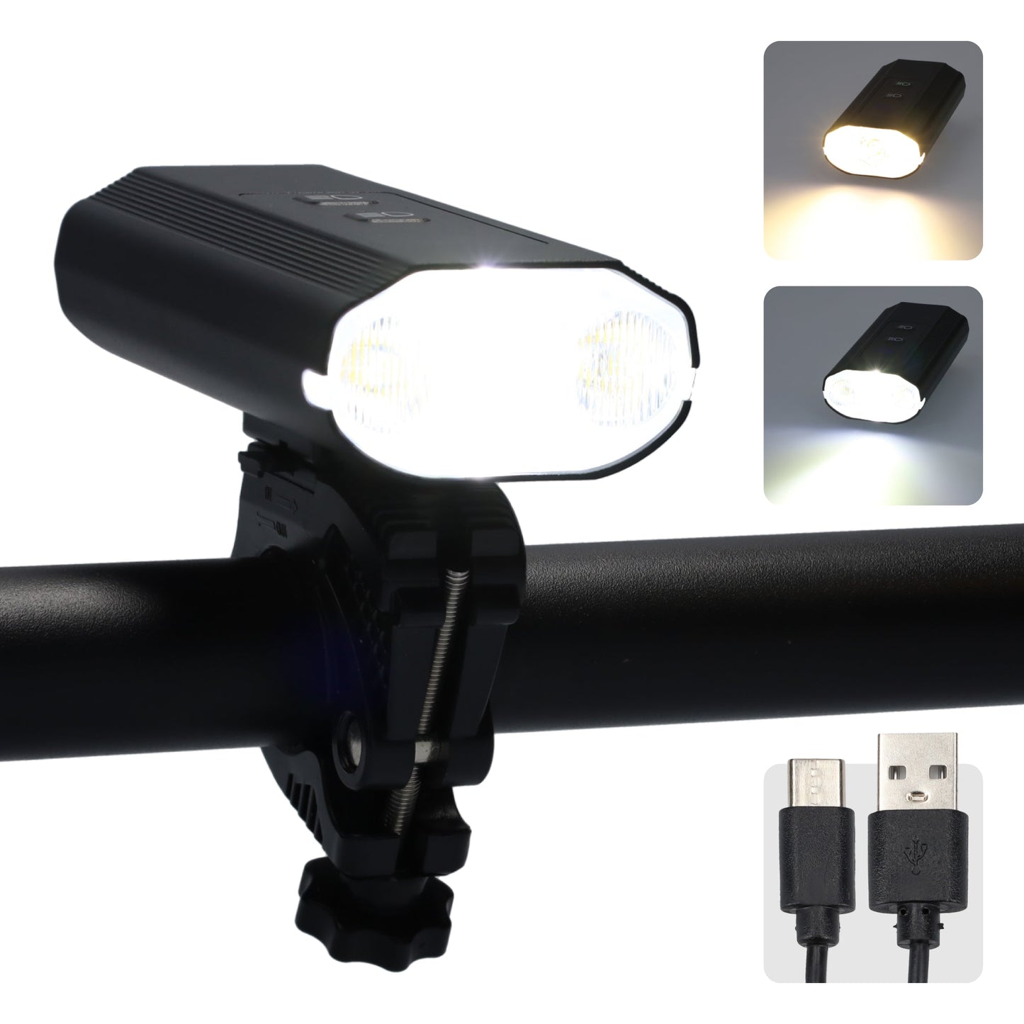 Fietslamp - Fiets verlichting - Voorlicht - Fietslicht - Fietslampje - Zwart