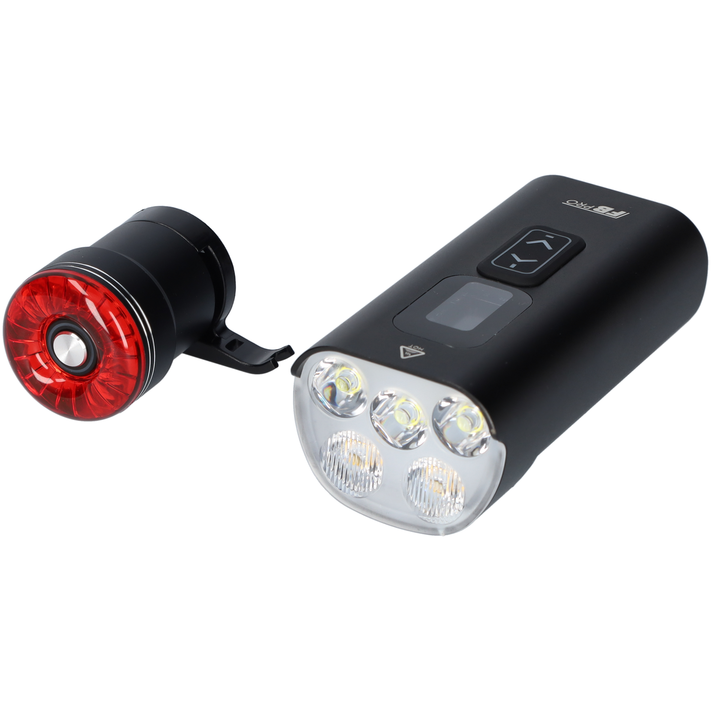 Fietslamp LED met achterlicht - Voor- en achterlamp met verschillende standen - Zwart