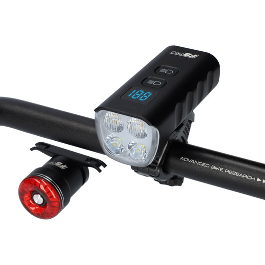 LED Fietslamp en achterlicht - Fietslicht - Fiets lamp - Bike light - 1600 lumen - USB-C oplaadbaar - Zwart