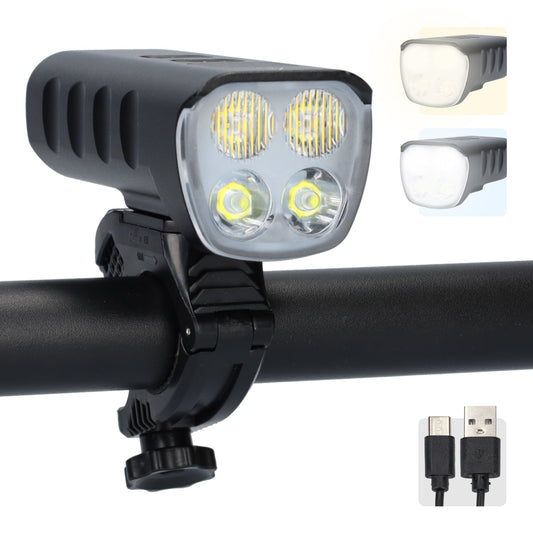 LED Fietslamp - Fietslicht - Fiets lamp - 1600 lumen - Met Oplader - USB-C oplaadbaar - Zwart