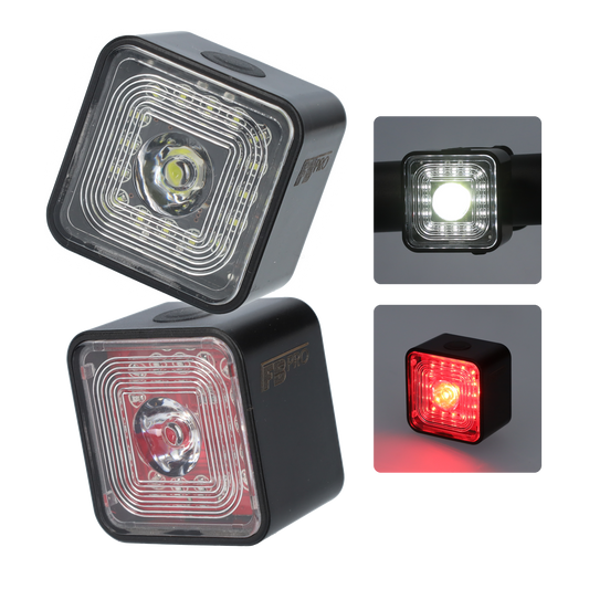 LED fietslampen - Fietslichten - Voor- en achterlicht fiets - Zwart