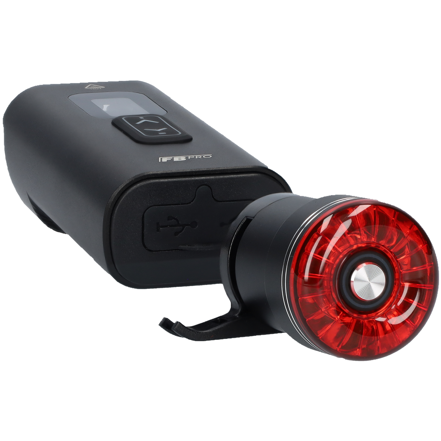 Fietslamp LED met achterlicht - Voor- en achterlamp met verschillende standen - Zwart
