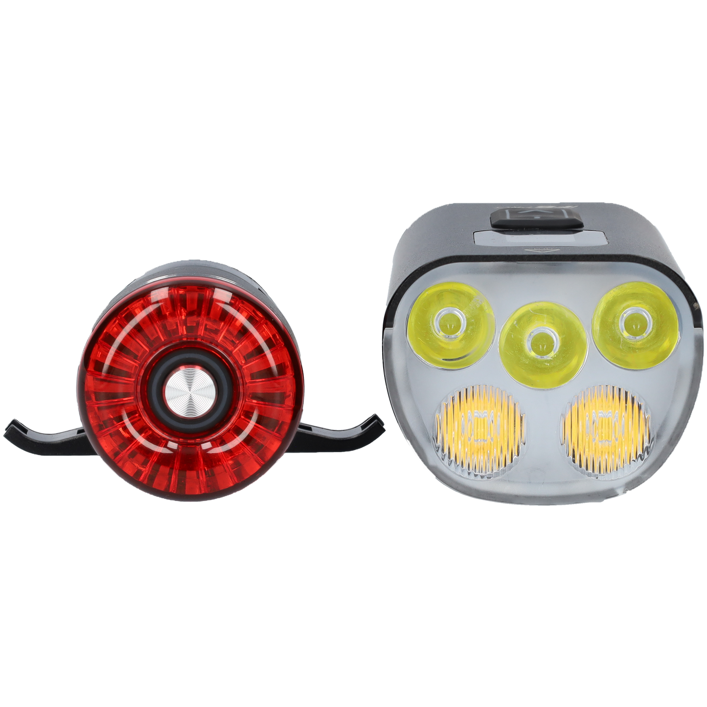 Fietslamp LED met achterlicht - Voor- en achterlamp met verschillende standen - Zwart